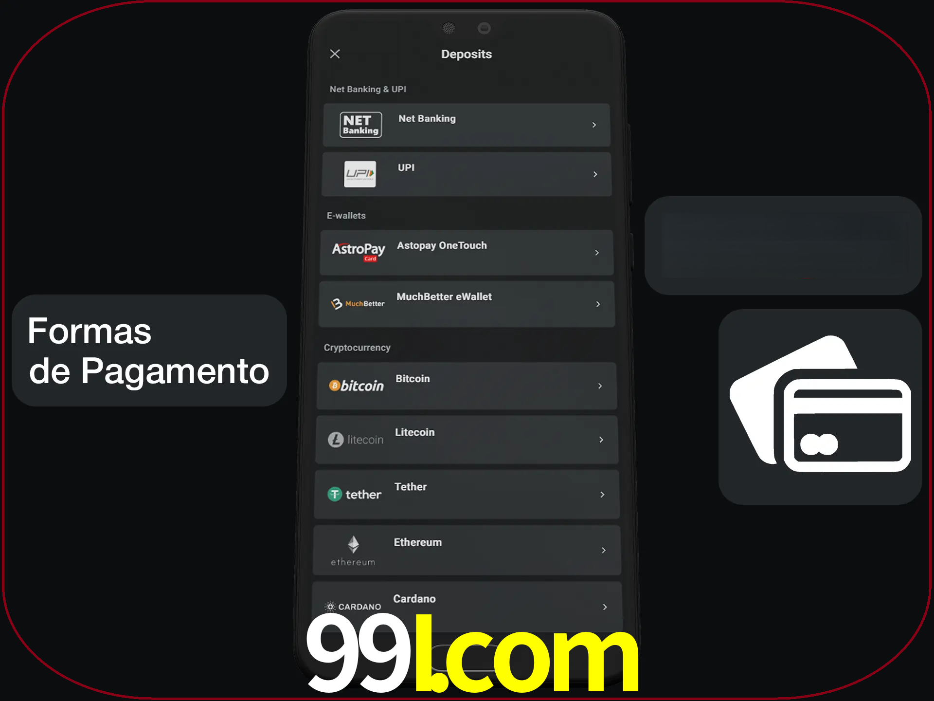 Escolha a forma de pagamento de sua preferência.