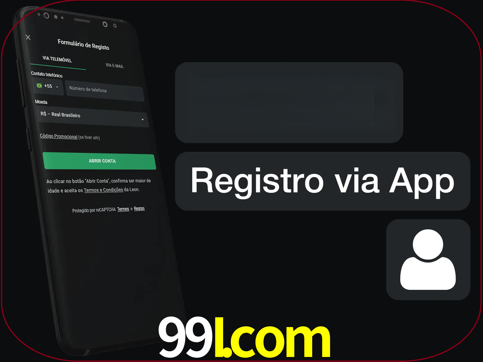 Registre-se com duas etapas usando o aplicativo.