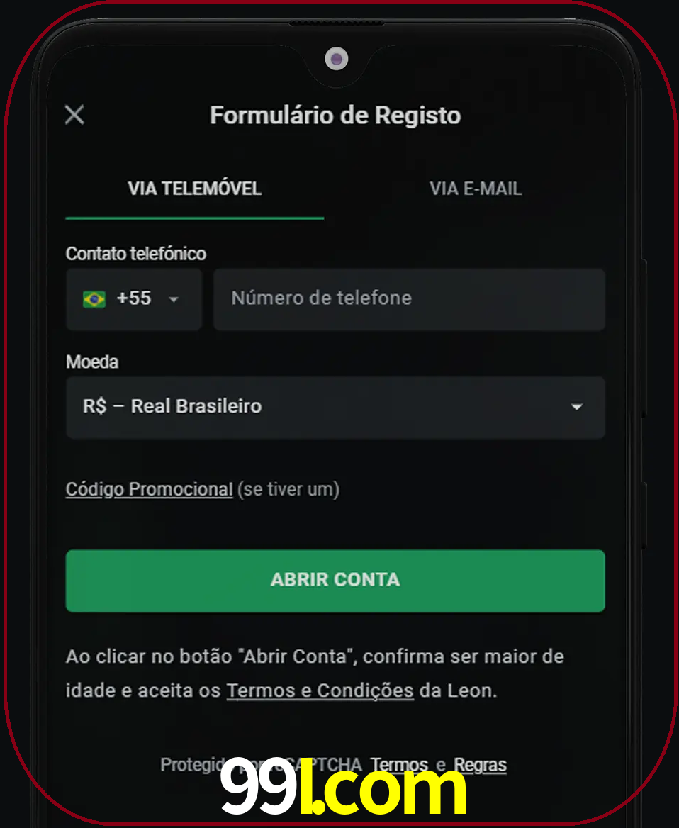 Abra o aplicativo e inicie o processo de registro.